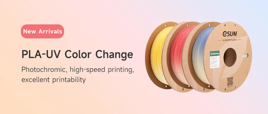 Instant Color Change Under Light! eSUN’s PLA-UV Color Change Material is Officially Launched
